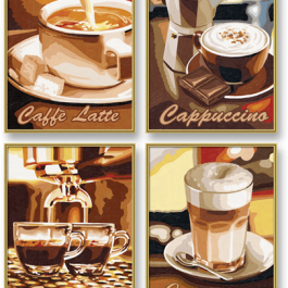 Čas na kávu (4 obrazy v balení 18 x 24 cm)