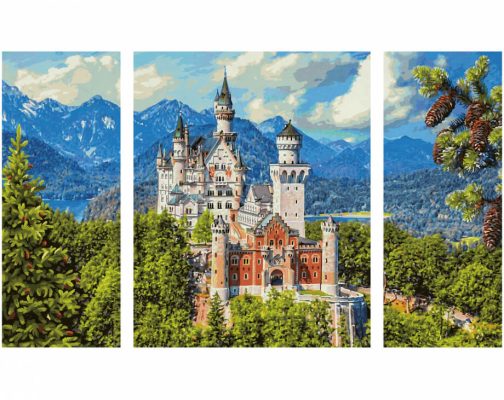 Zámok Neuschwanstein maľovanie podľa čísel